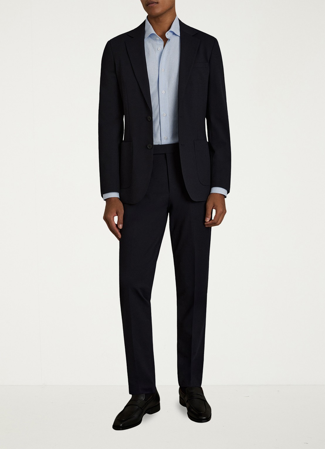 Reiss Valdo regular fit overhemd met streepprint - voorkant 3 lichtblauw