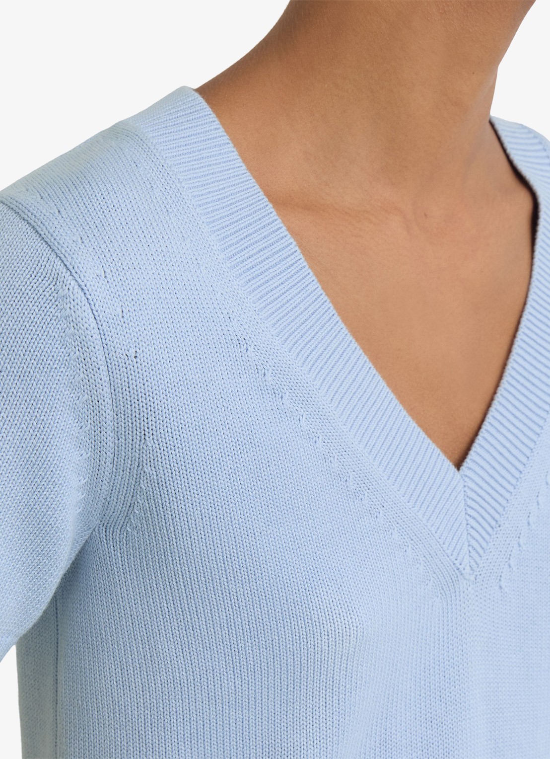 Reiss Valerie fijngebreide trui met V-hals - detail 2 blauw