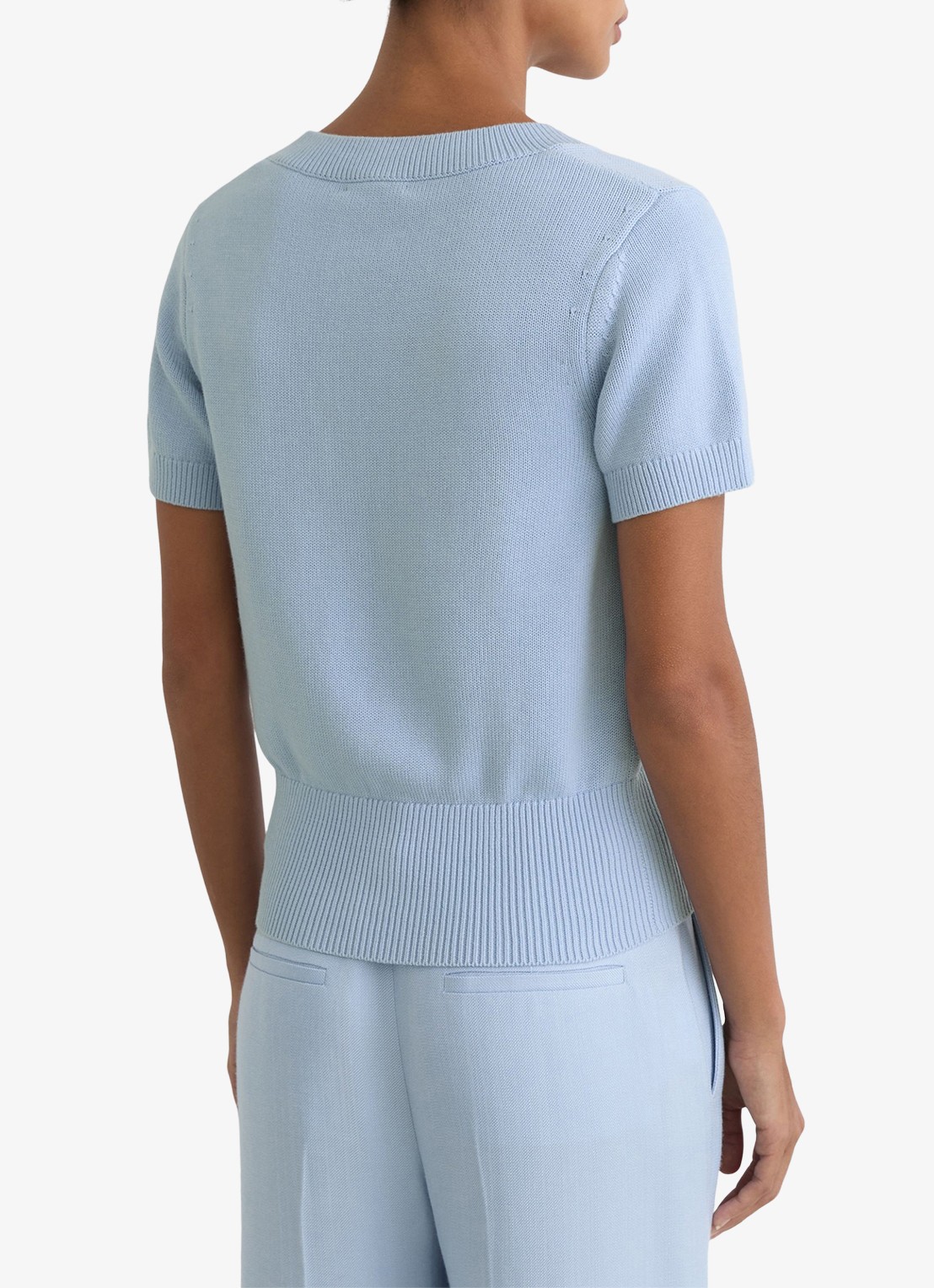 Reiss Valerie fijngebreide trui met V-hals - detail 3 blauw
