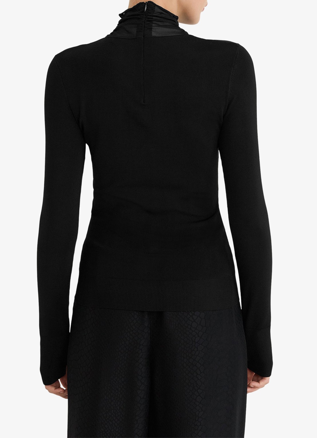 Reiss Vanessa top met details van mesh - achterkant black / zwart