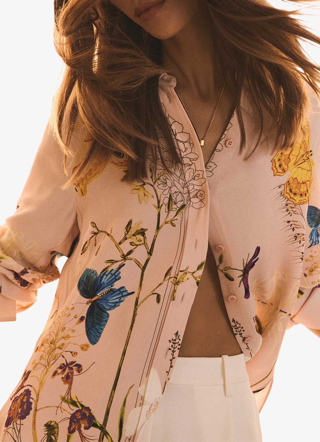 Reiss Veida blouse met bloemborduring - detail 5 oudroze