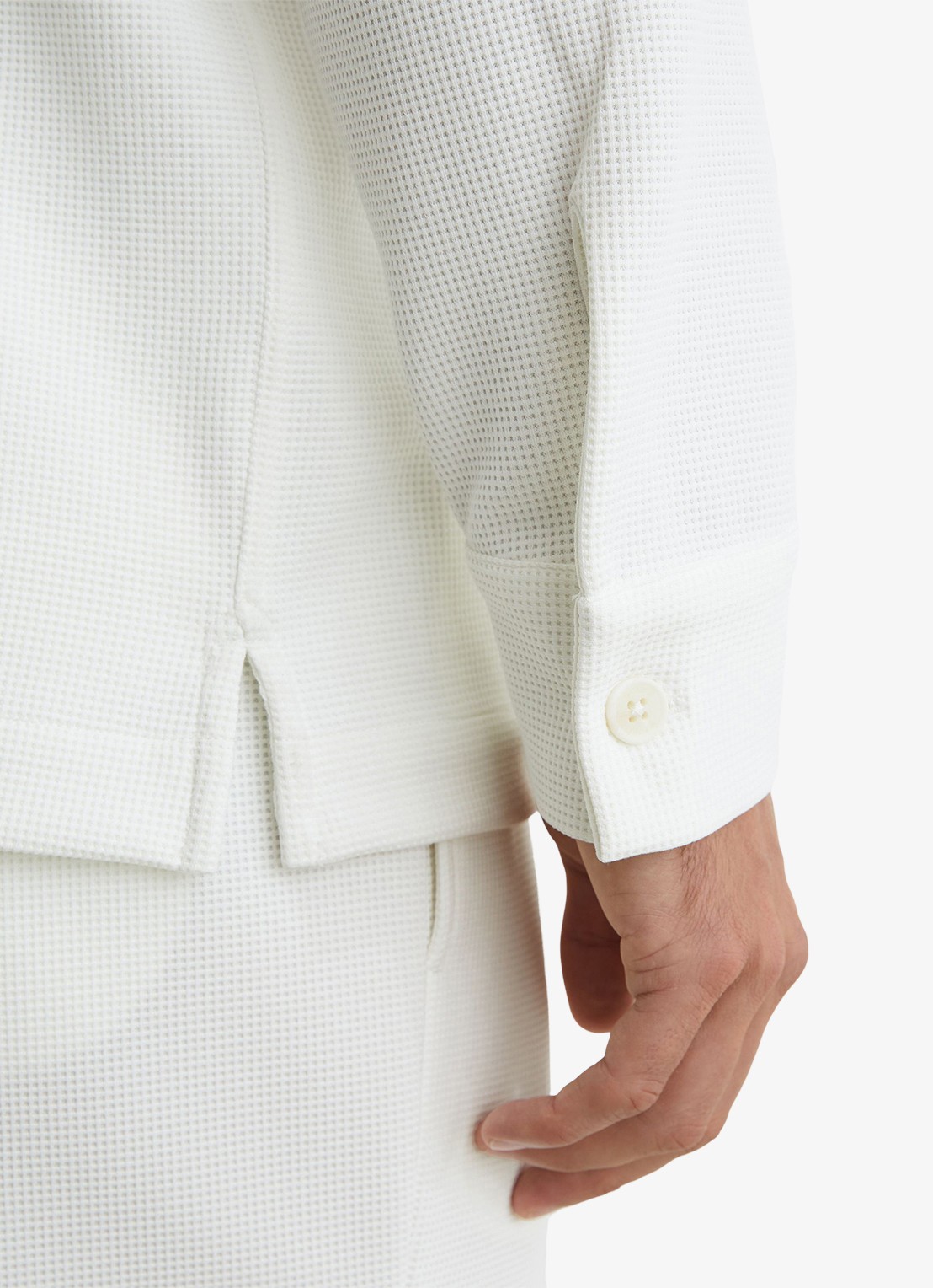 Reiss Vento regular fit overhemd met wafelstructuur - detail 4 wit
