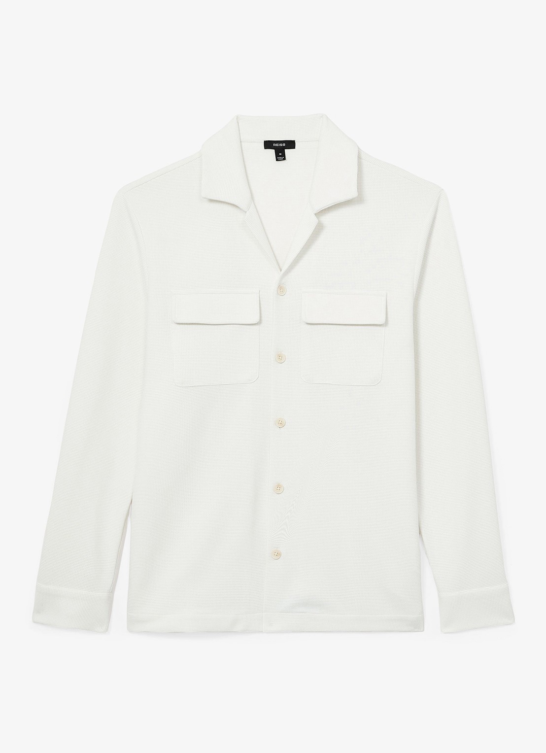 Reiss Vento regular fit overhemd met wafelstructuur - voorkant 5 wit