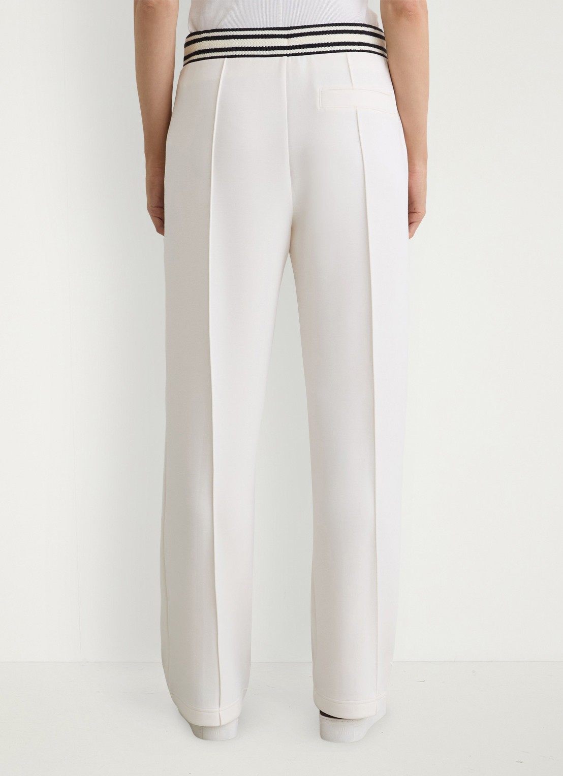 Reiss Verity mid waist loose fit pantalon met gestreept detail - achterkant 3 wit