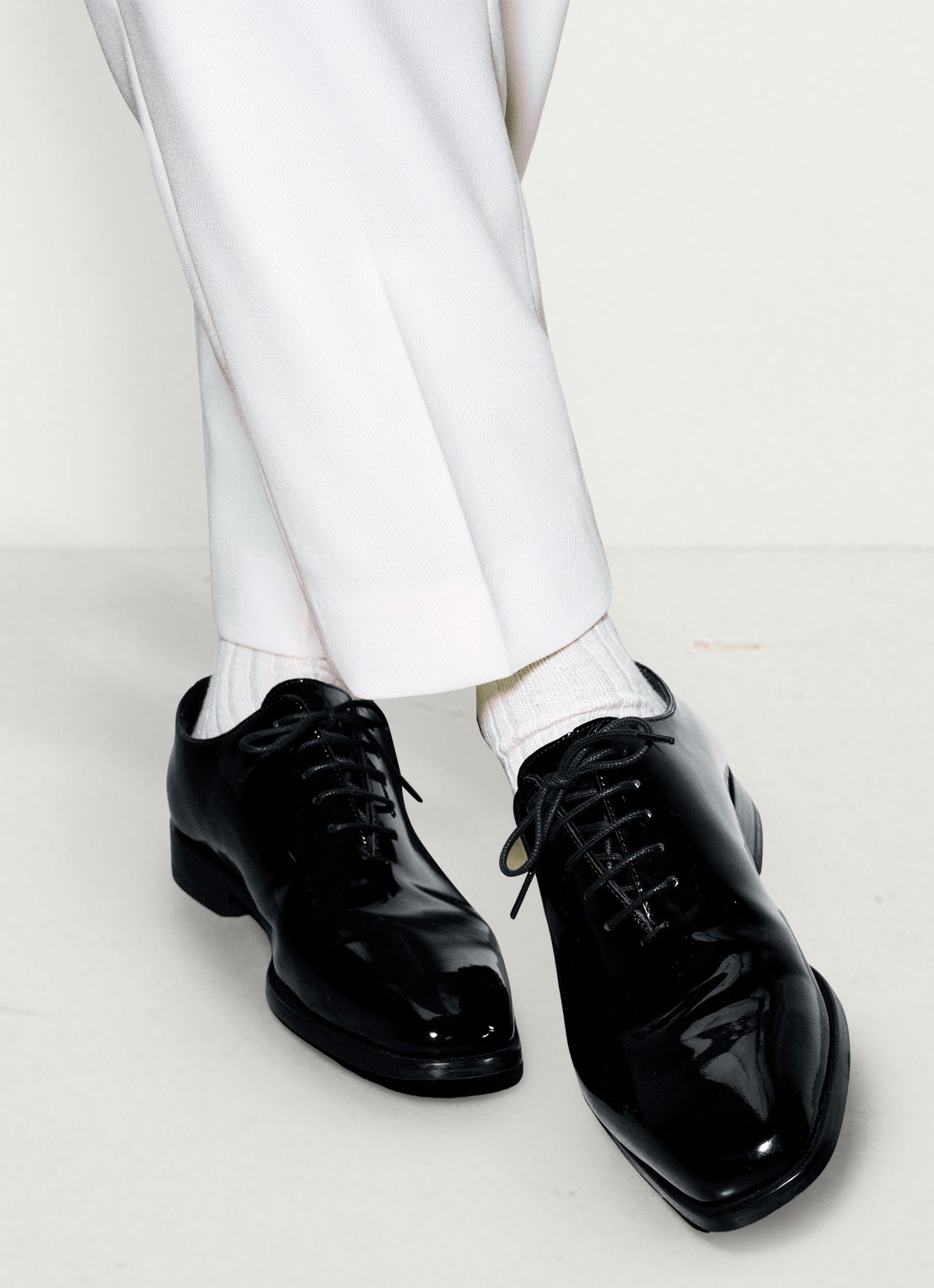 Reiss Veterschoen met lakfinish - voorkant 6 zwart