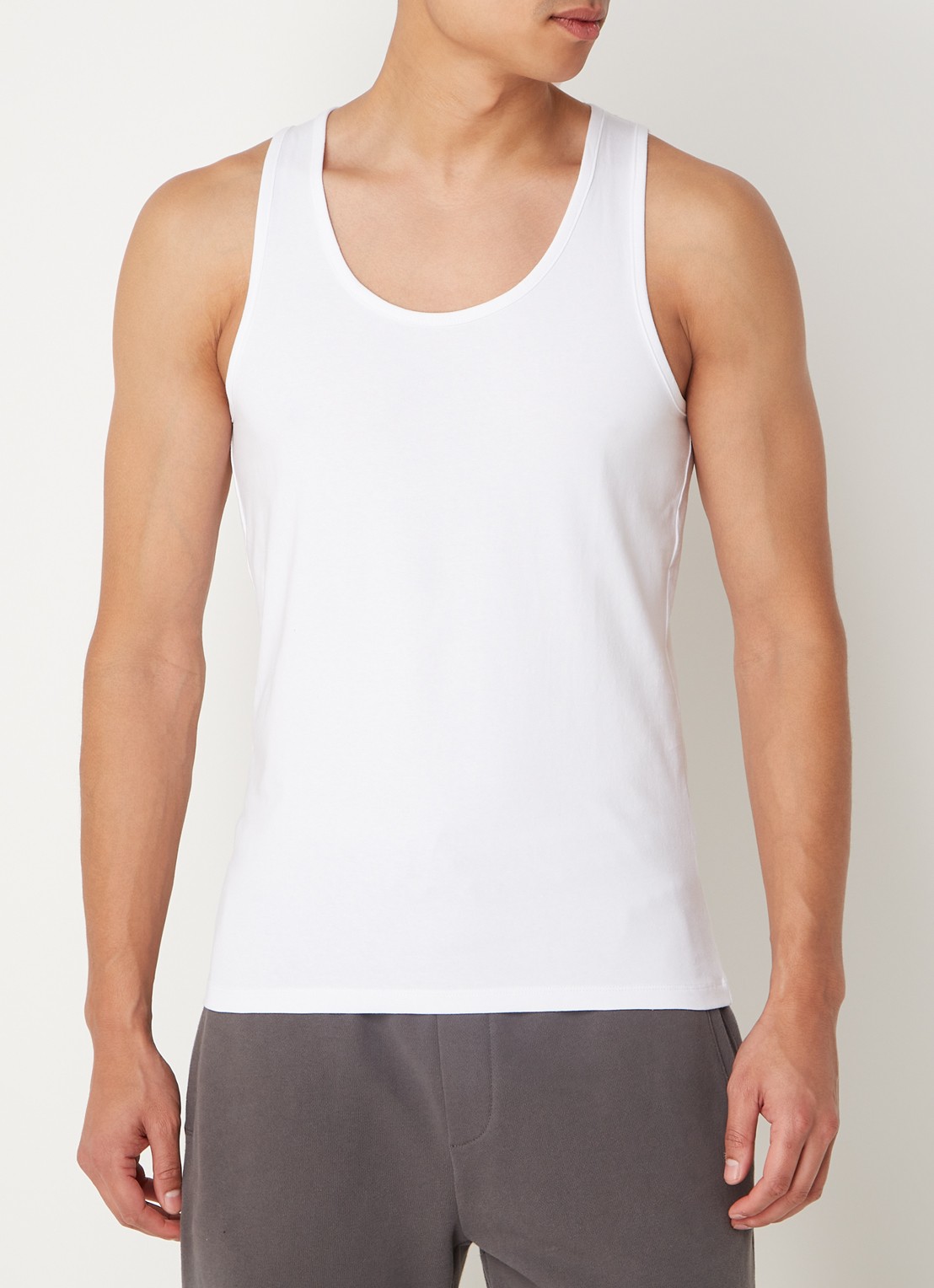 Reiss Vinnie lounge tanktop met ronde hals - detail 3 white / wit