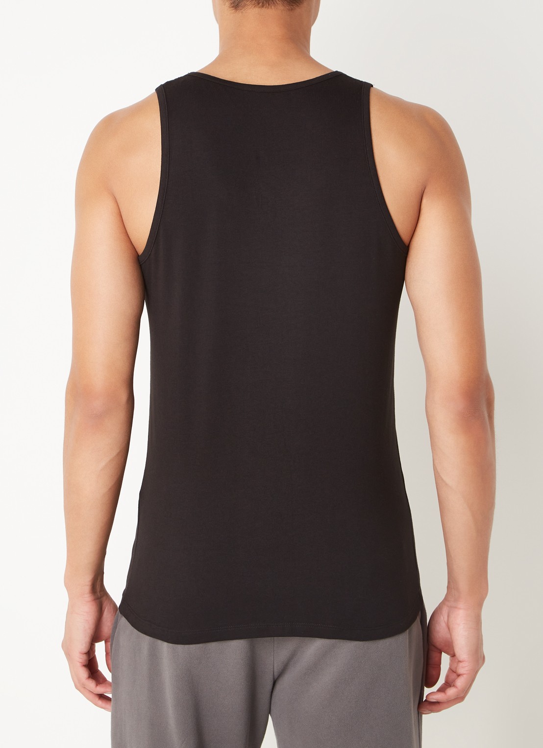 Reiss Vinnie lounge tanktop met ronde hals - achterkant black / zwart