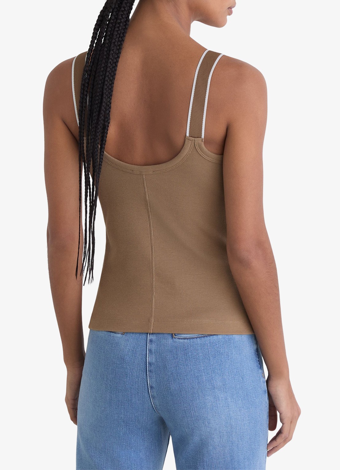 Reiss Vinnie tanktop met ronde hals - achterkant 4 camel / ivoor