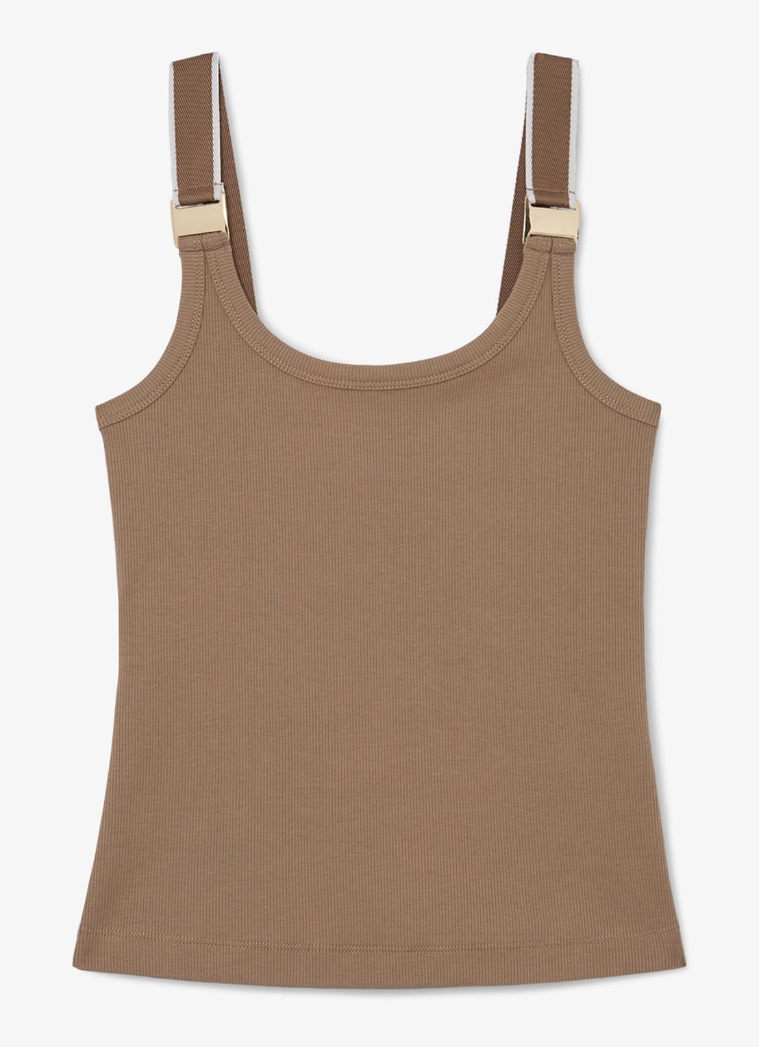 Reiss Vinnie tanktop met ronde hals - voorkant 5 camel / ivoor