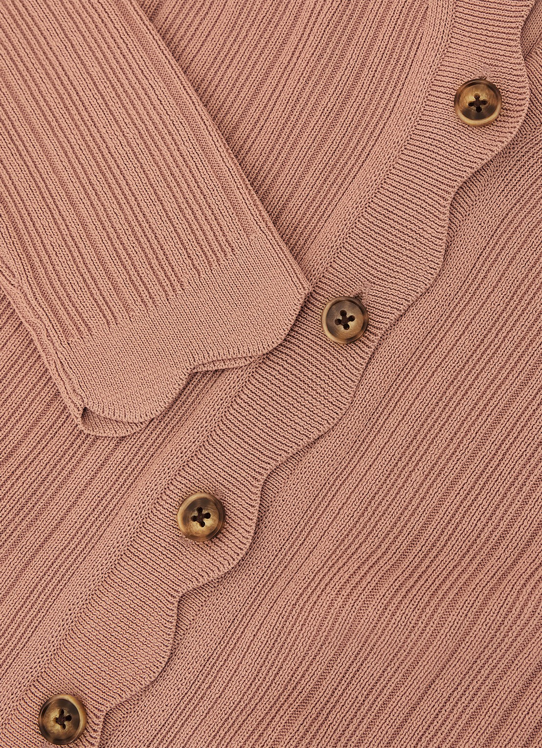 Reiss Vinny ribgebreid vest met V-hals - detail 4 oudroze