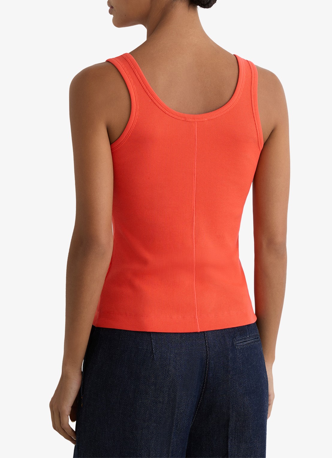 Reiss VIOLET Stretch-Cotton Ribbed Vest - achterkant 7 coral pink / roze
