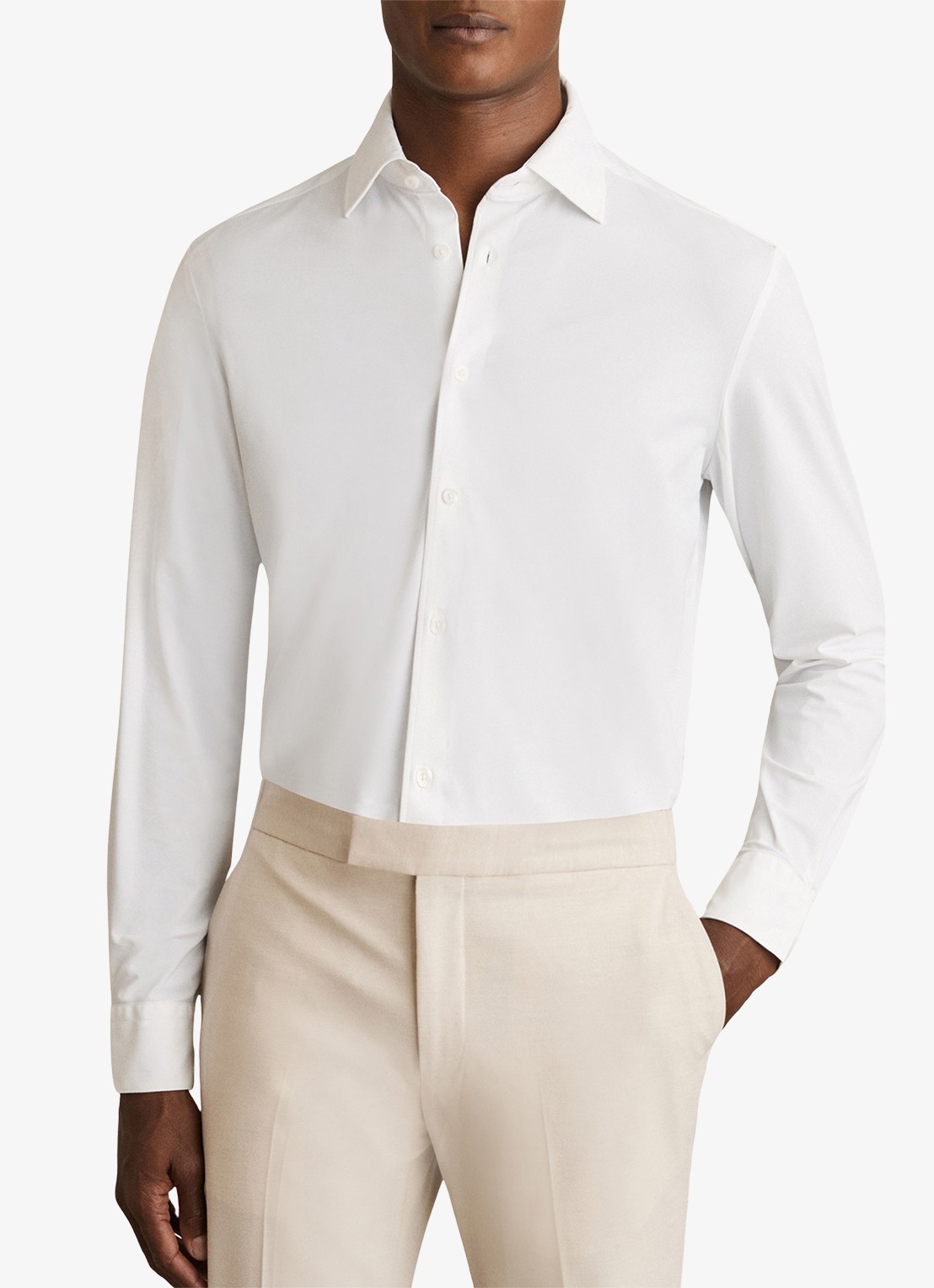 Reiss Voyager regular fit overhemd - detail 4 white / wit
