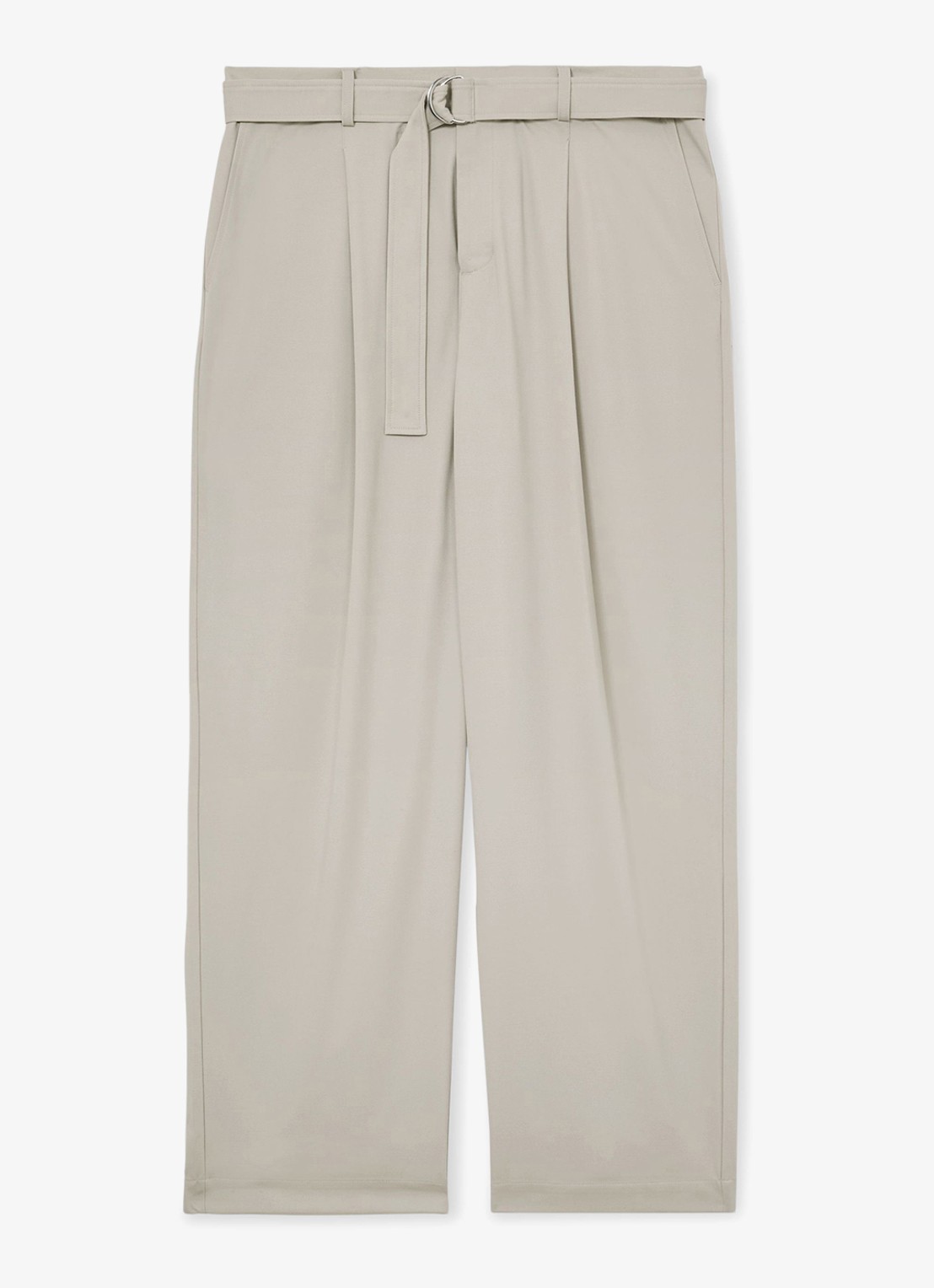 Reiss Walker relaxed fit pantalon met ceintuur - voorkant beige
