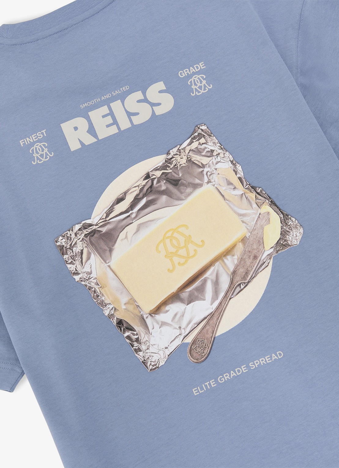 Reiss Walton T-shirt met logo- en backprint - detail 6 lichtblauw