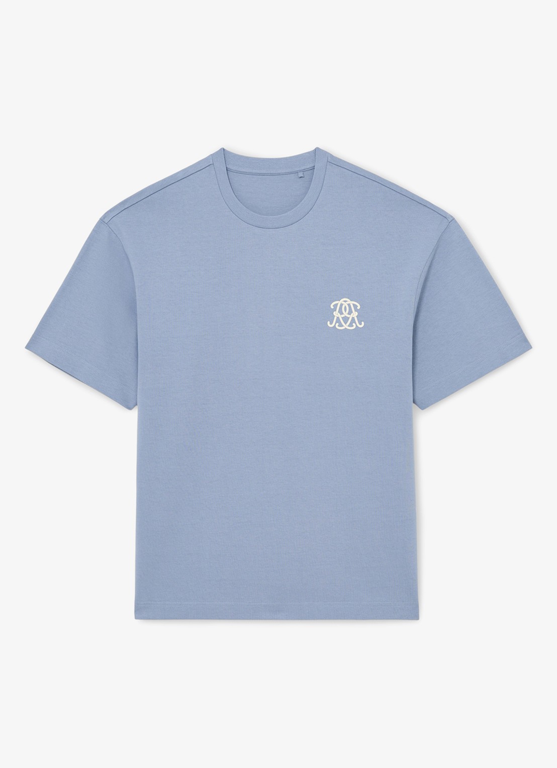 Reiss Walton T-shirt met logo- en backprint - voorkant 2 lichtblauw