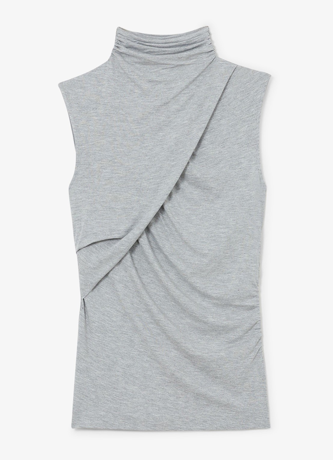 Reiss Wanda top met plooien - voorkant grey marl / grijs