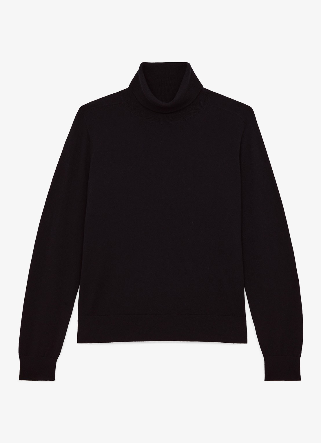 Reiss Wendy fijngebreide trui van wol met col - voorkant 4 black / zwart