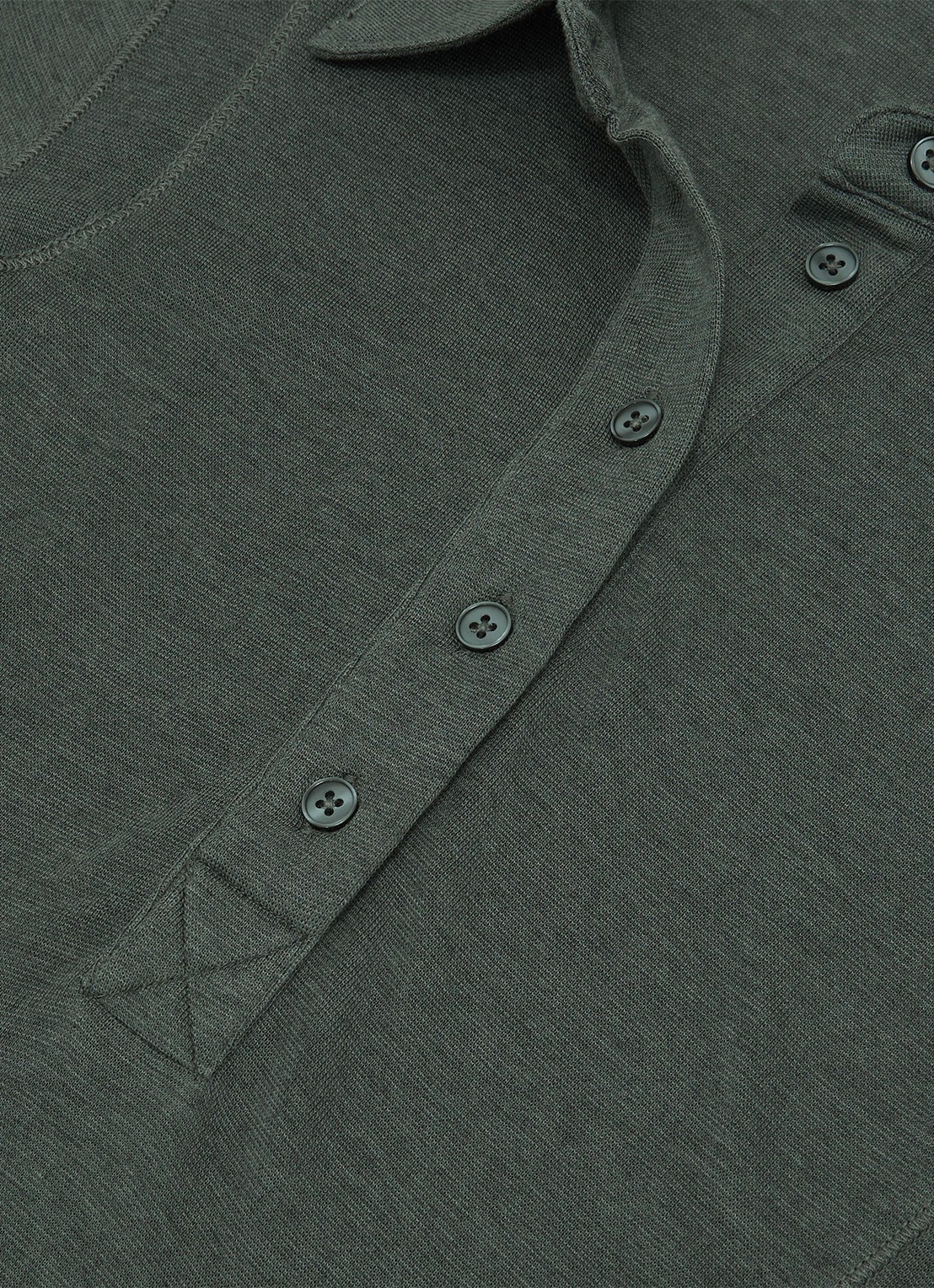 Reiss Wendy polo top van lyocell en wol  - detail 4 groen