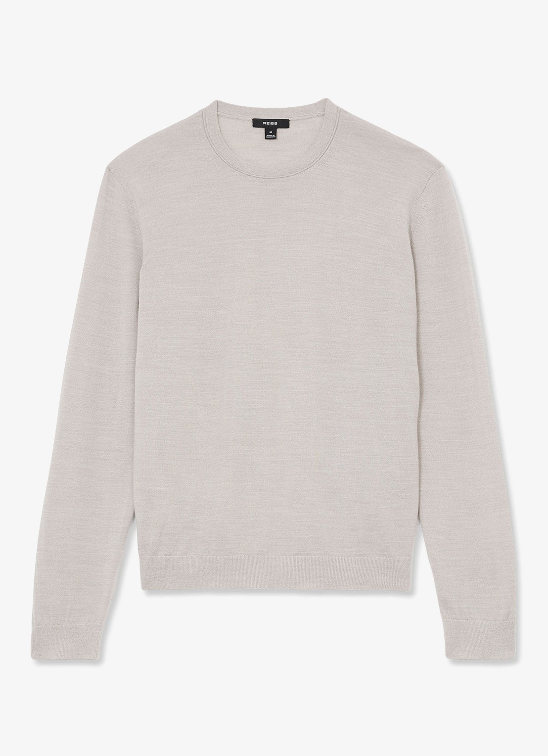Reiss Wessex fijngebreide trui van merino wol  - voorkant 4 beige
