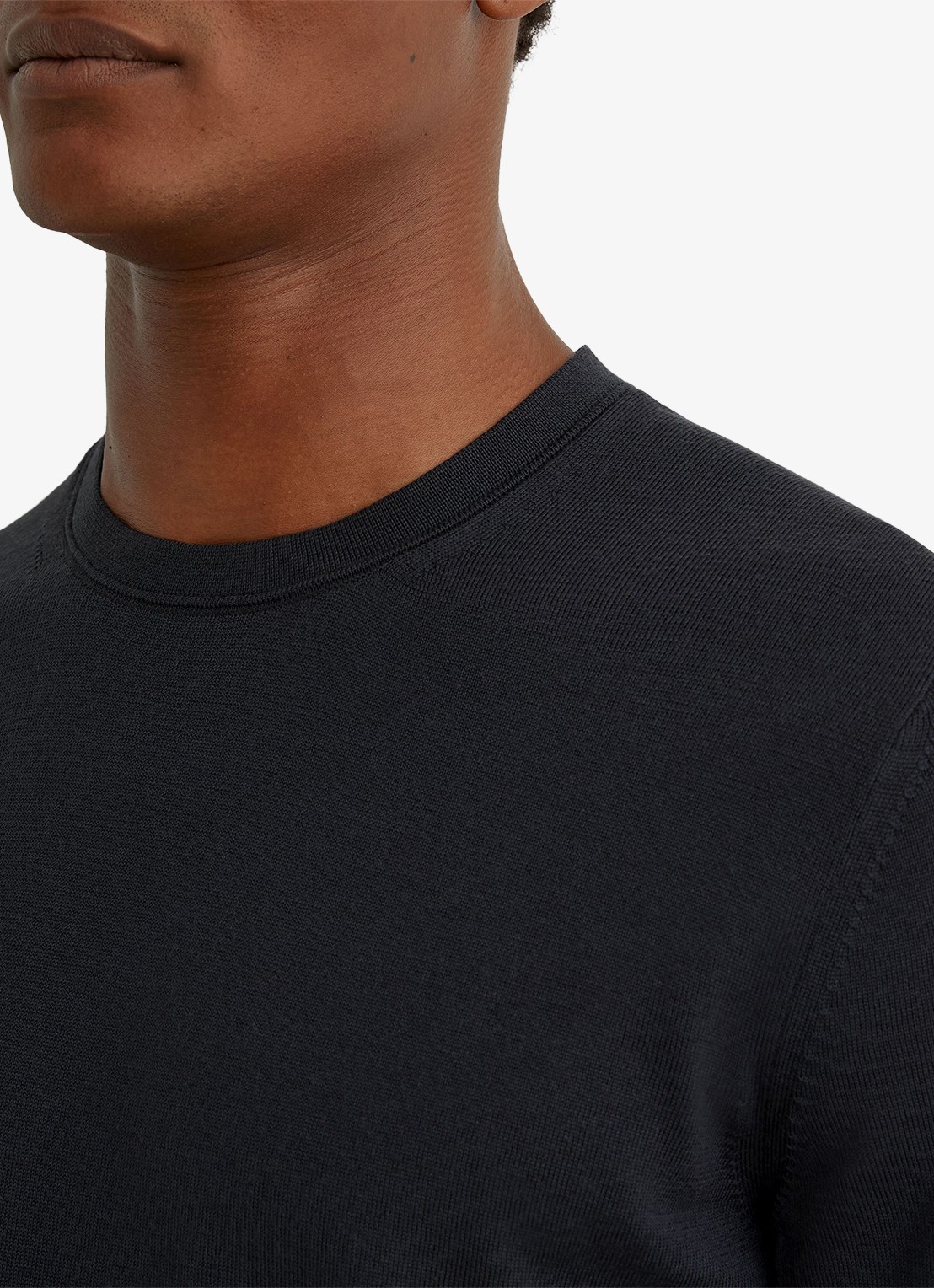 Reiss Wessex fijngebreide trui van merino wol  - detail 2 grijs