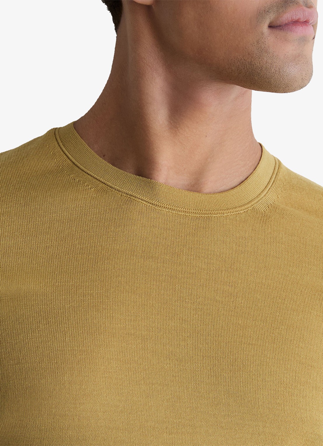 Reiss Wessex fijngebreide trui van merino wol  - detail 5 geel