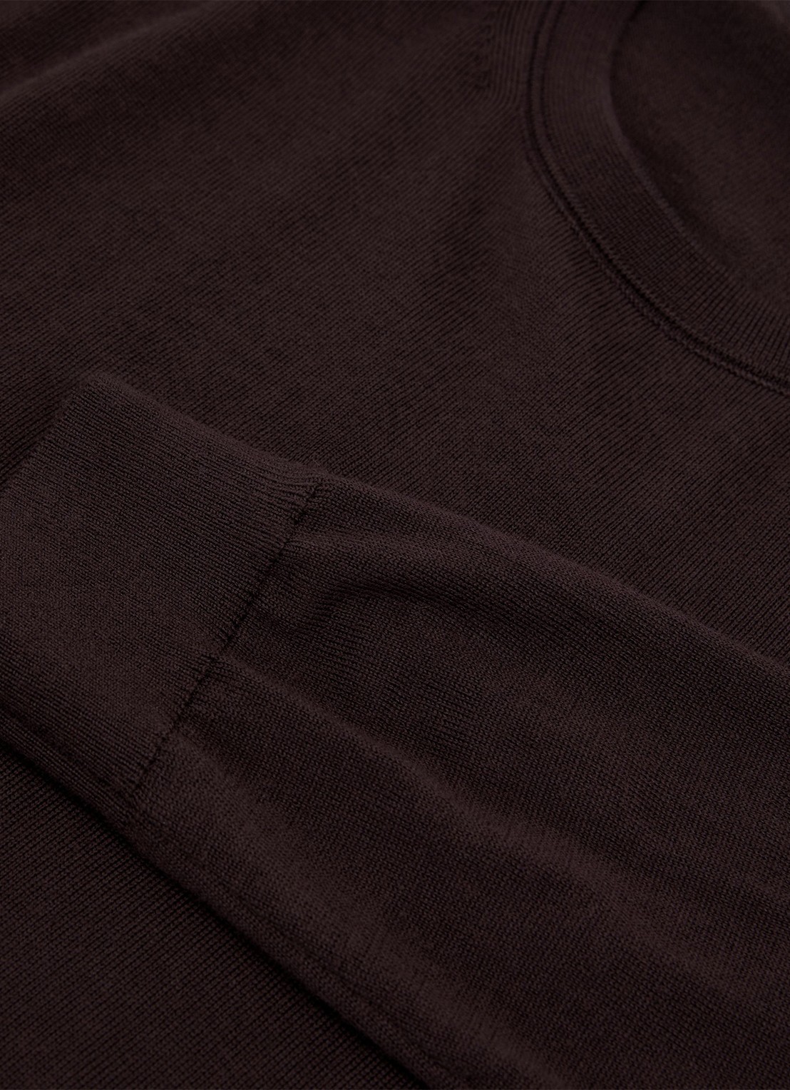Reiss Wessex fijngebreide trui van merino wol - detail 3 bordeauxrood