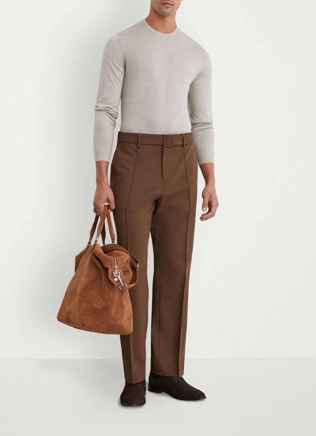 Reiss WESSEX Merino Wool Crew-Neck Jumper - voorkant 5 beige
