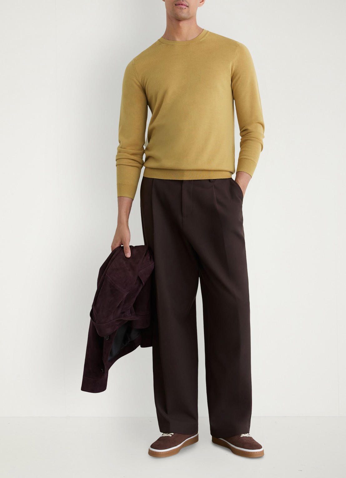 Reiss WESSEX Merino Wool Crew-Neck Jumper - detail geel