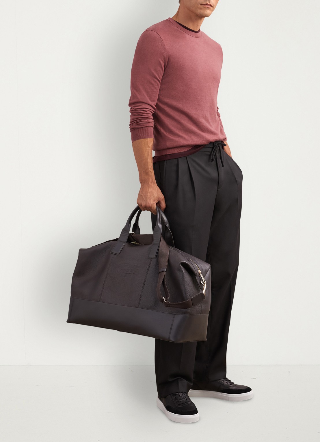 Reiss Wessex sweater van merino wol - voorkant 5 oudroze