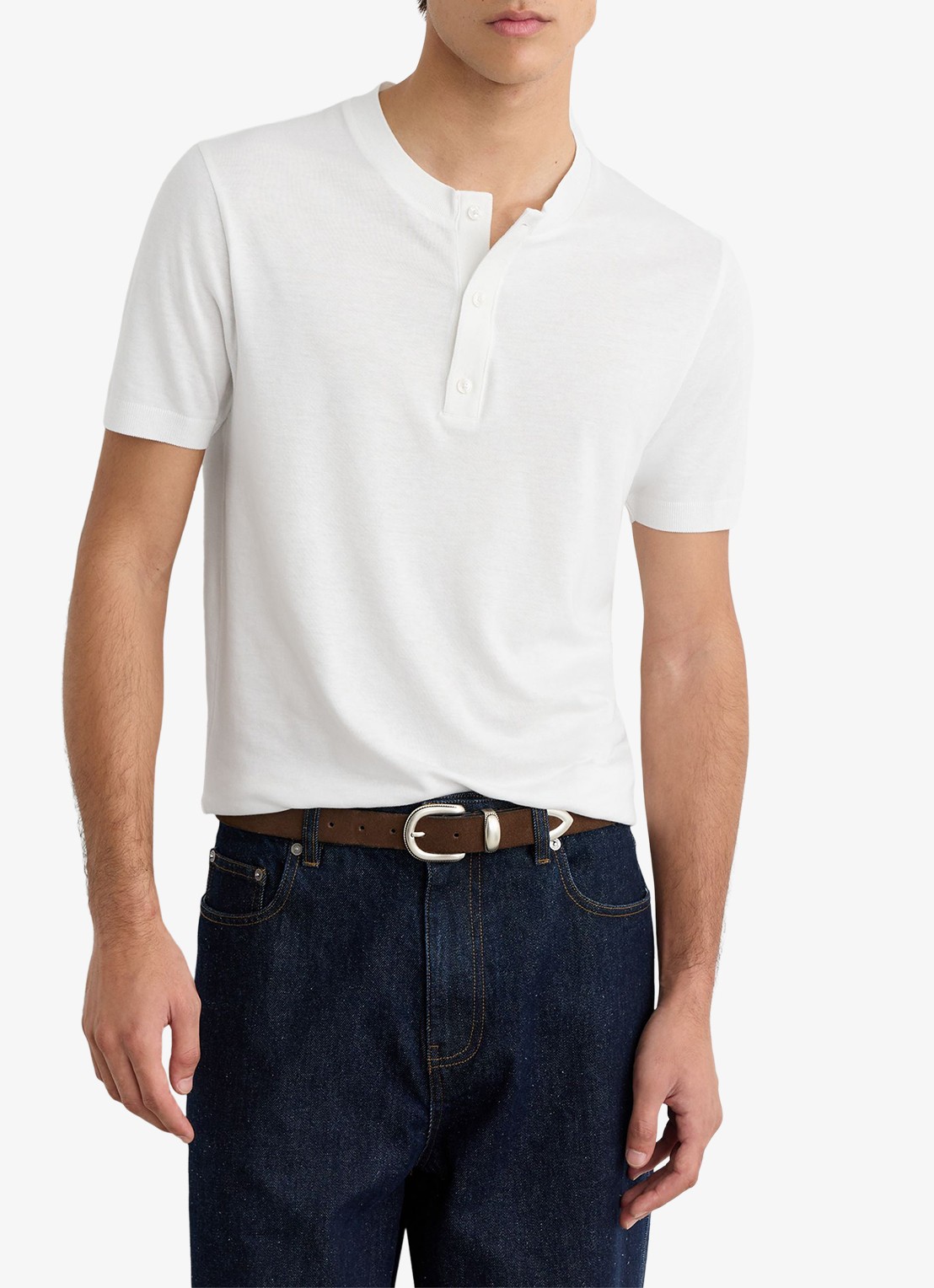 Reiss Weston T-shirt met ronde hals - detail wit