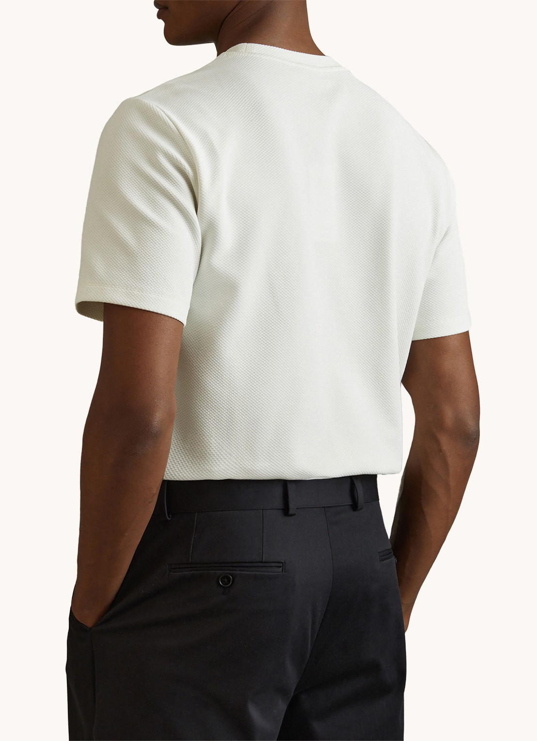 Reiss Wick T-shirt met structuur - achterkant wit