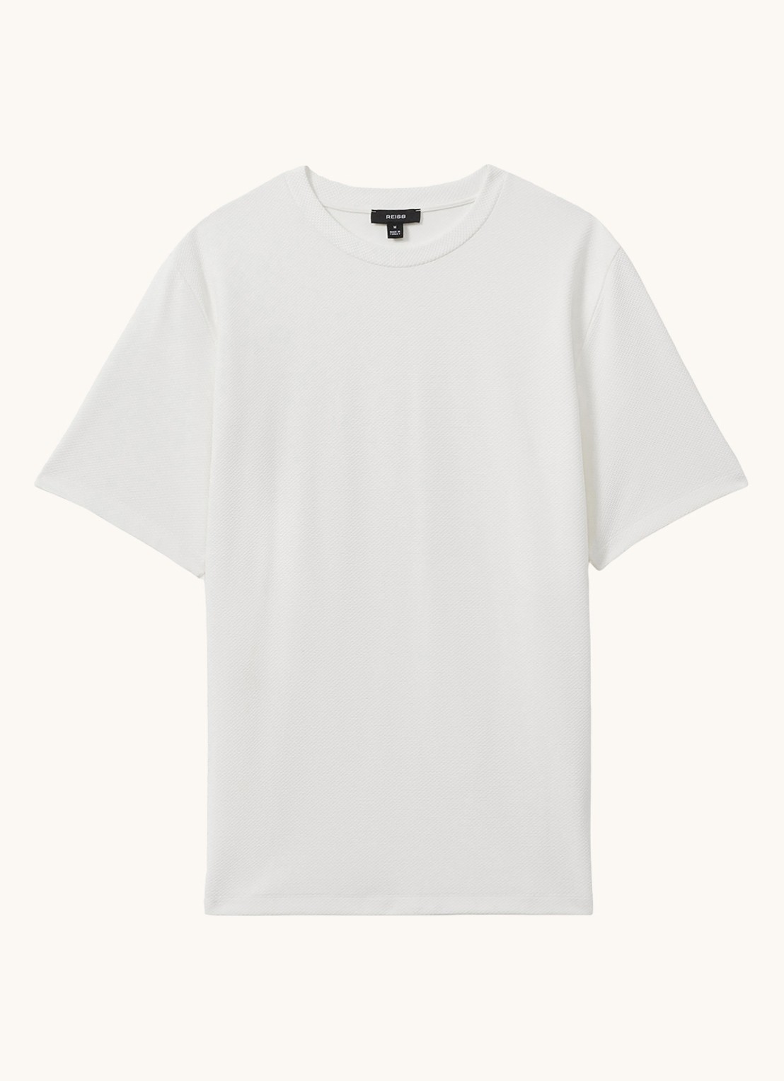 Reiss Wick T-shirt met structuur - voorkant 2 wit
