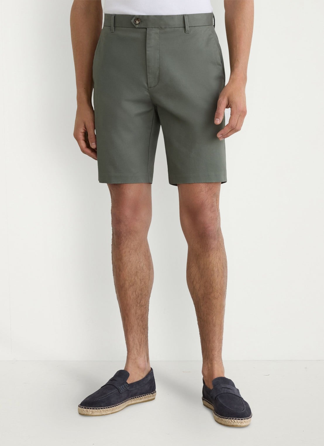 Reiss Wicket straight fit korte chino met steekzakken - detail 3 donkergroen