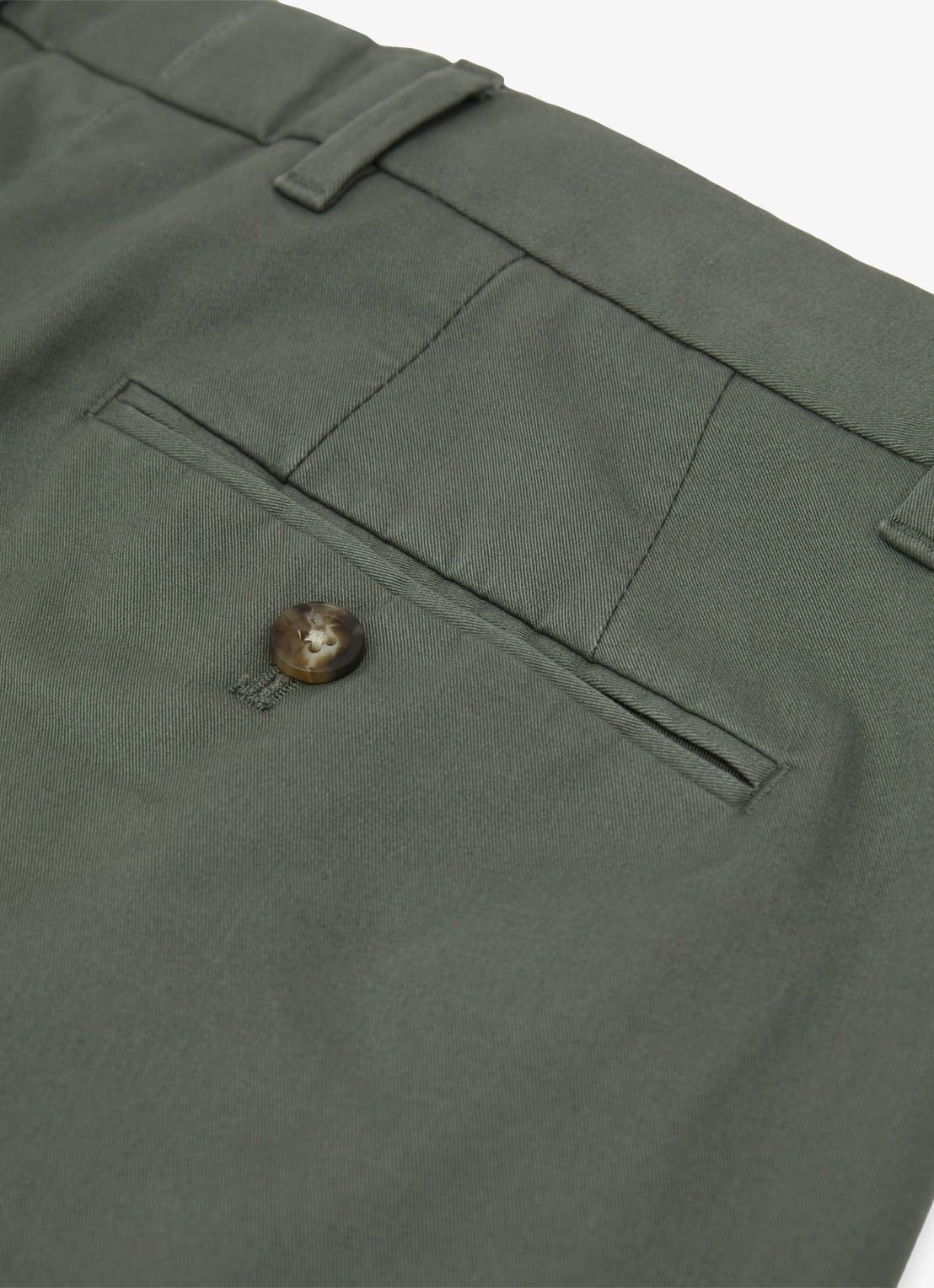 Reiss Wicket straight fit korte chino met steekzakken - detail 4 donkergroen