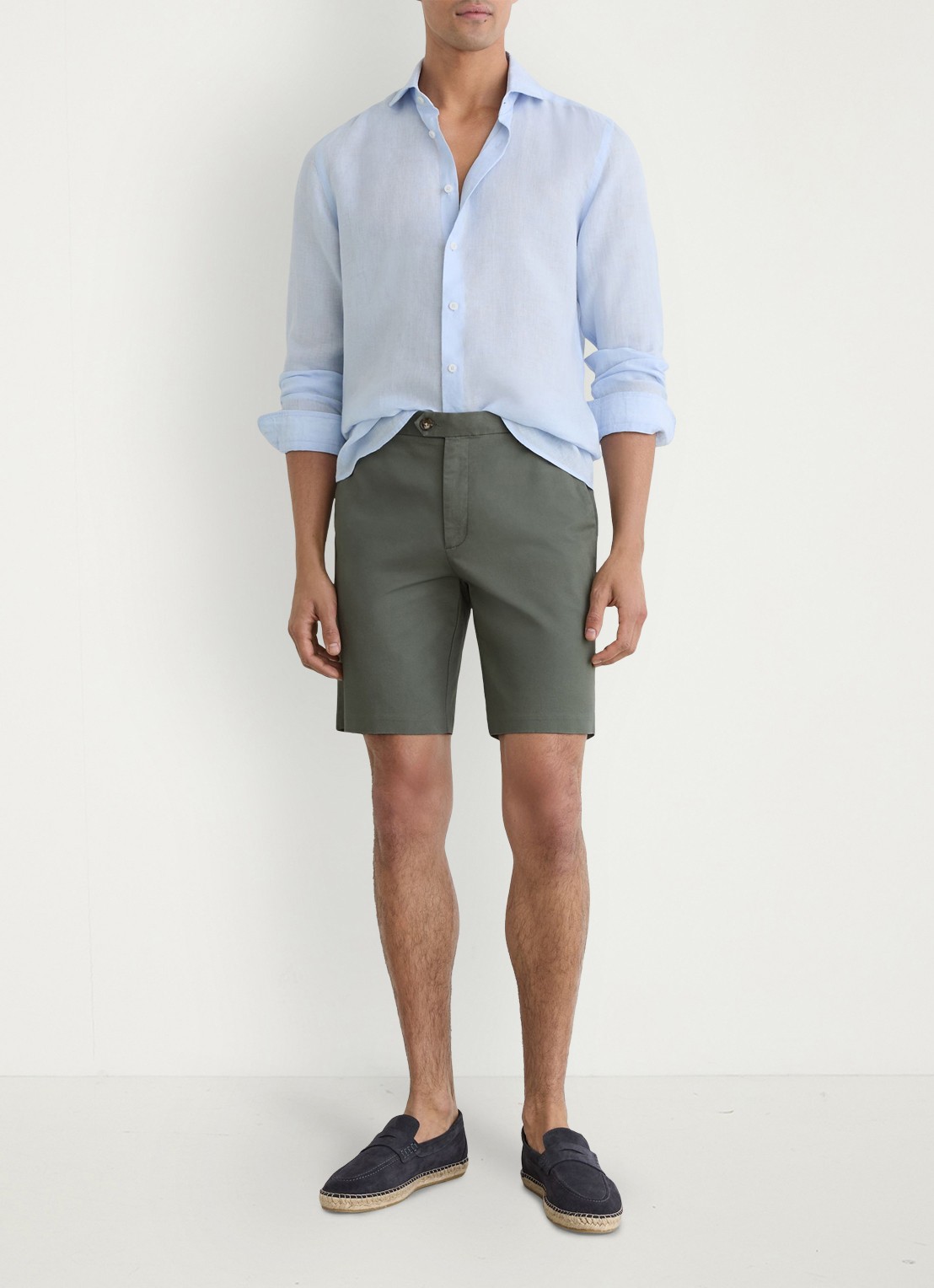 Reiss Wicket straight fit korte chino met steekzakken - voorkant 7 donkergroen