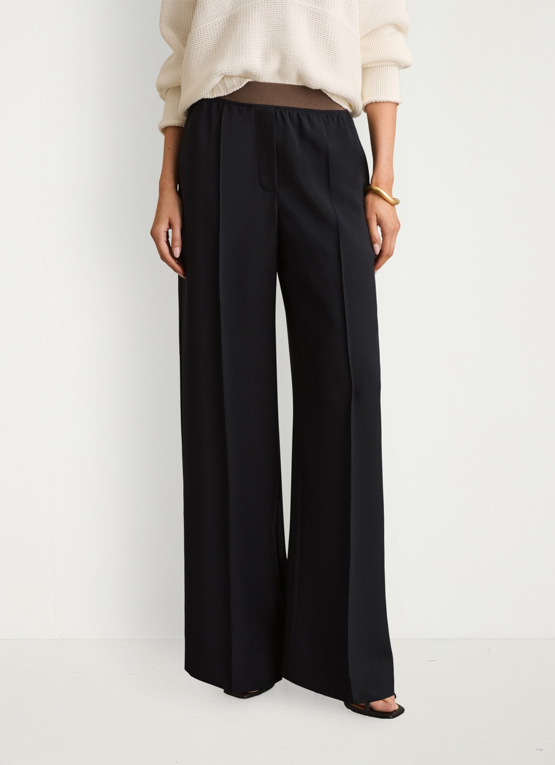 Reiss Wilde mid waist wide fit pantalon met steekzakken - detail 2 blauw