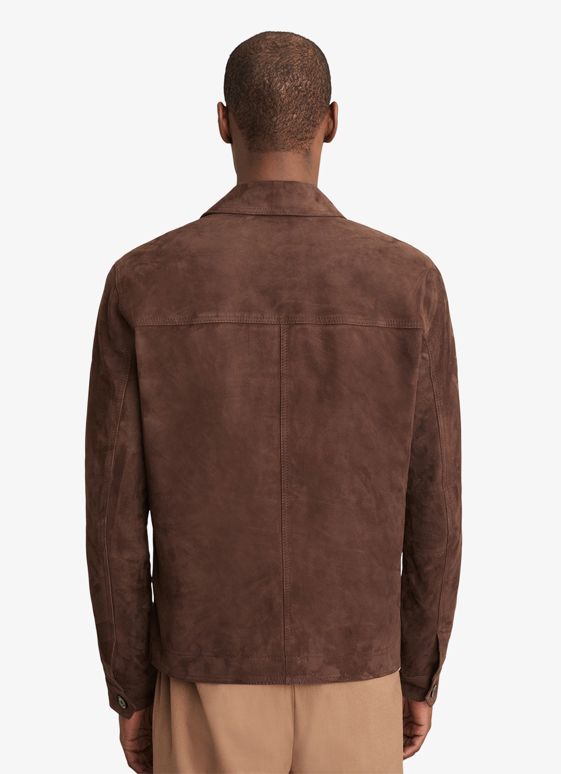 Reiss Wilstead lerenjas van suède - achterkant 7 chocoladebruin