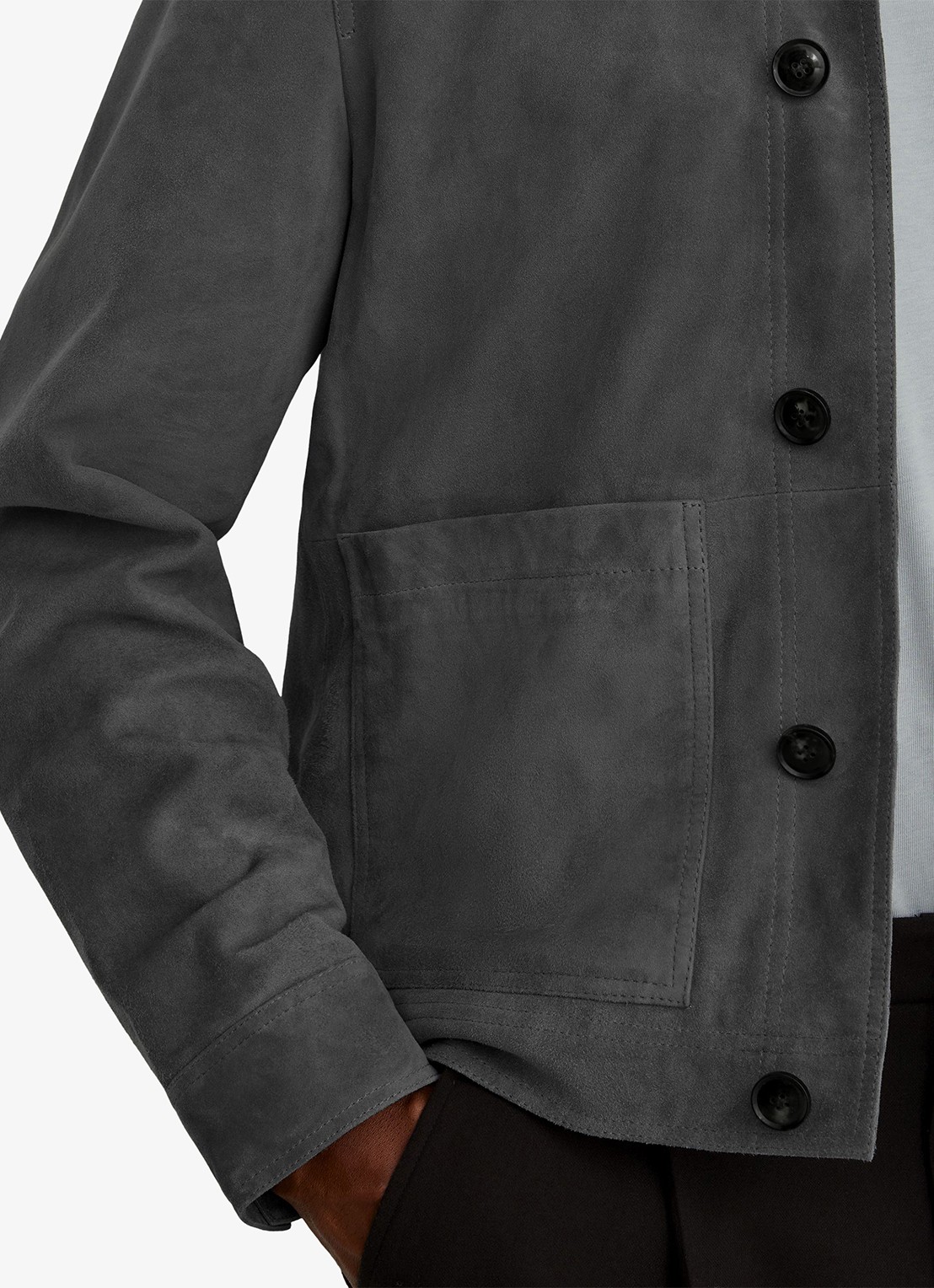 Reiss Wilstead lerenjas van suède - detail 2 blauw