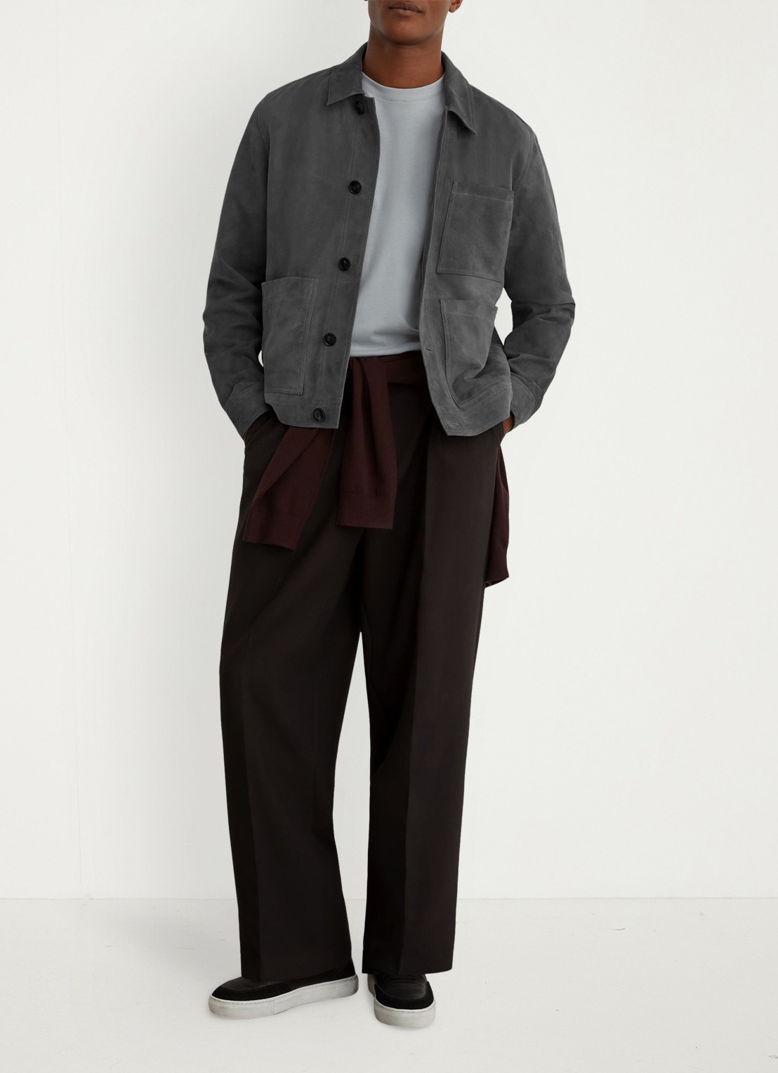Reiss Wilstead lerenjas van suède - voorkant 6 blauw