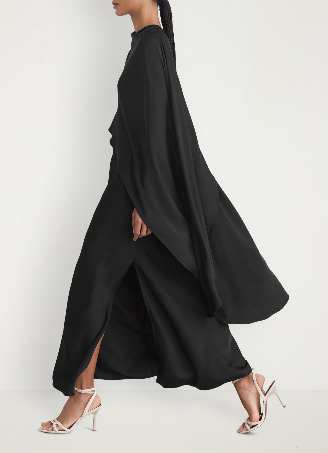 Reiss Winnie maxi jurk met cape - detail 4 black / zwart