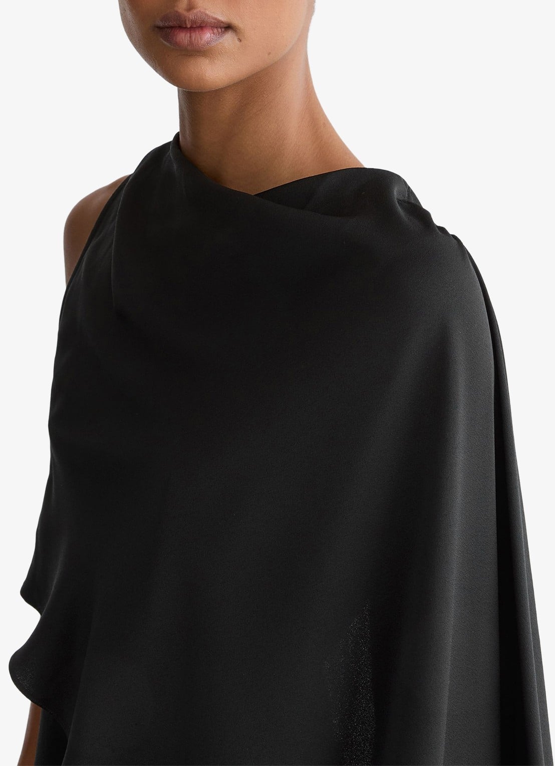 Reiss Winnie maxi jurk met cape - detail 5 black / zwart