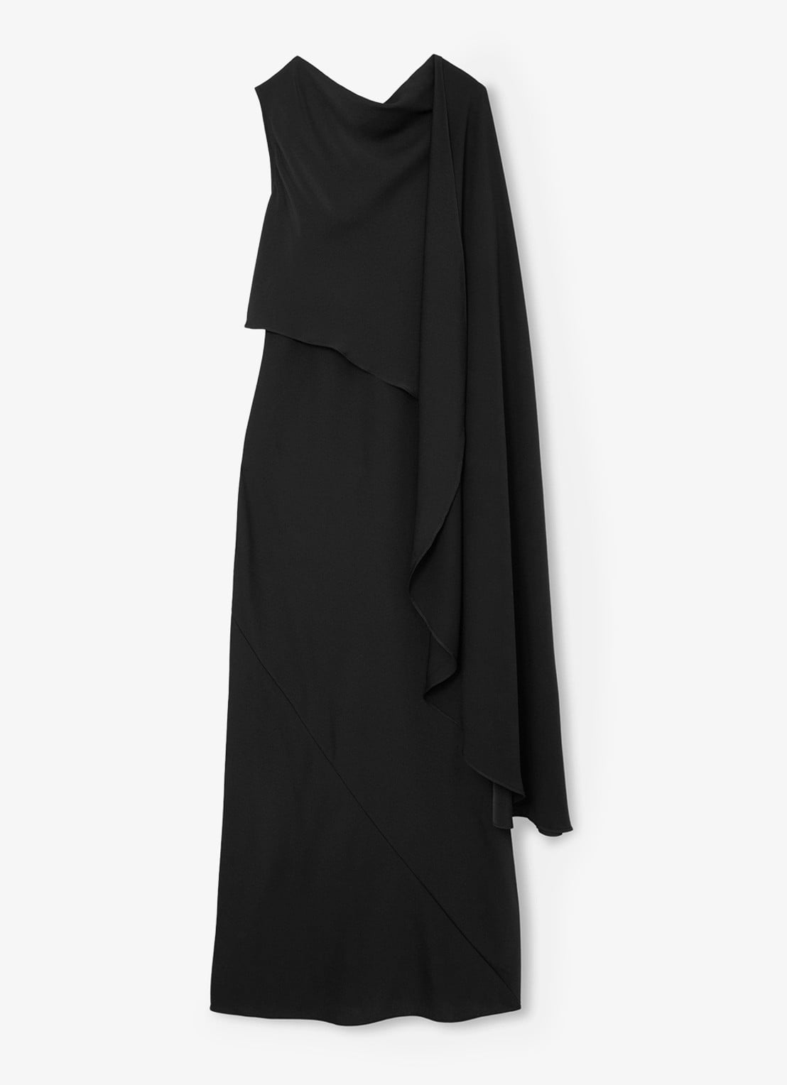 Reiss Winnie maxi jurk met cape - voorkant black / zwart