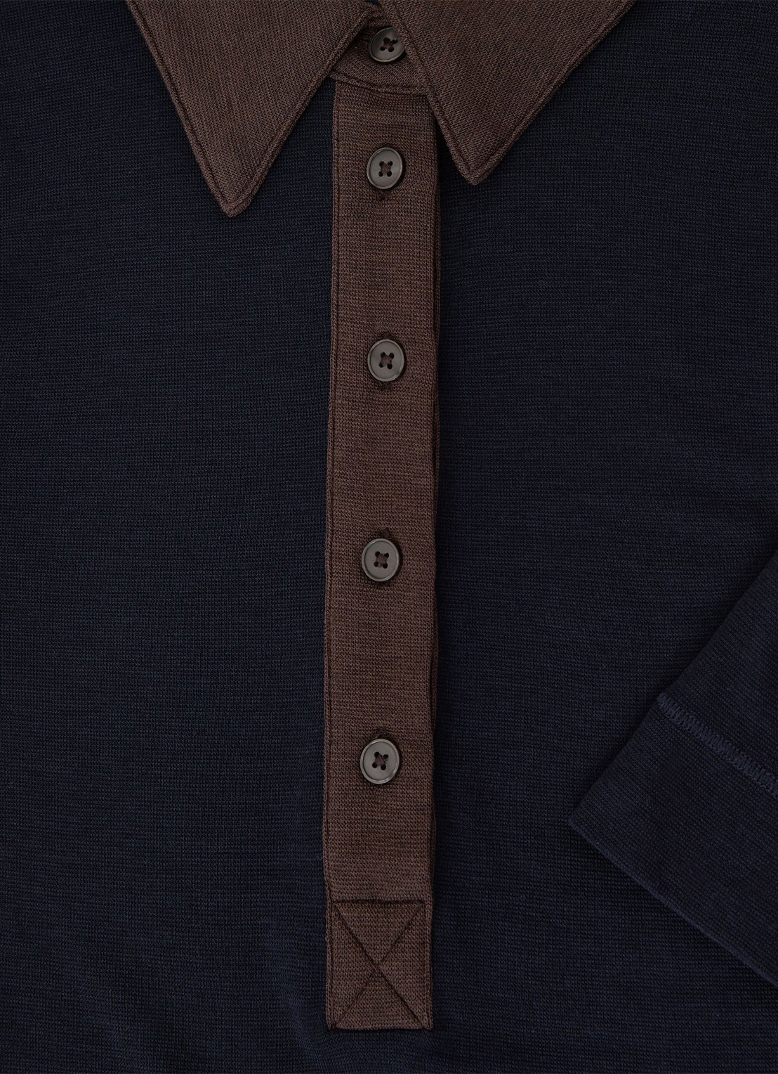 Reiss Winnie top met gestreept detail - detail 2 chocoladebruin