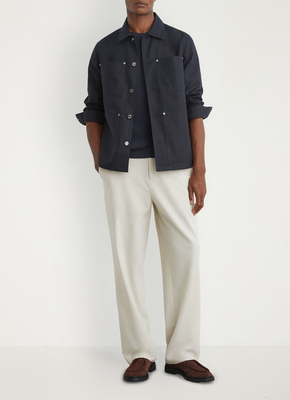 Reiss Yorker overshirt met borstzakken - voorkant 7 indigo