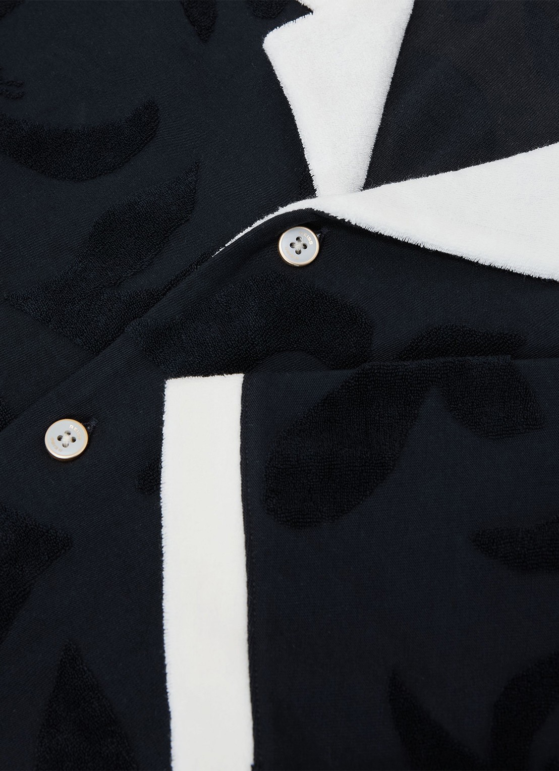 Reiss Zuma overhemd met badstof - detail 5 donkerblauw