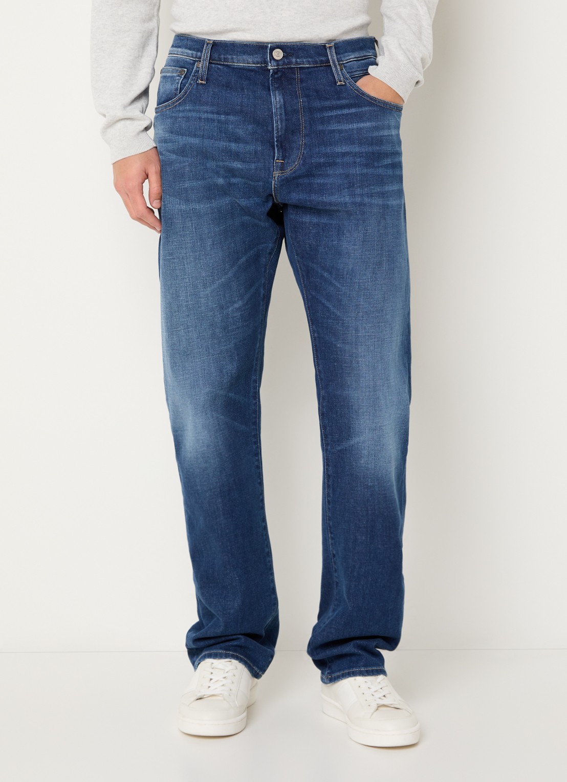 Replay Aideen loose fit jeans met donkere wassing - detail 2 indigo