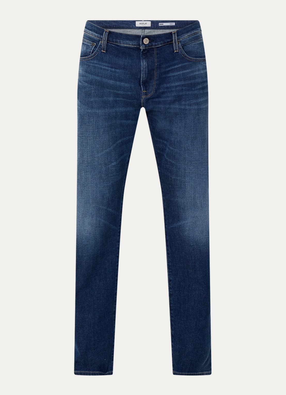 Replay Aideen loose fit jeans met donkere wassing - voorkant 4 indigo