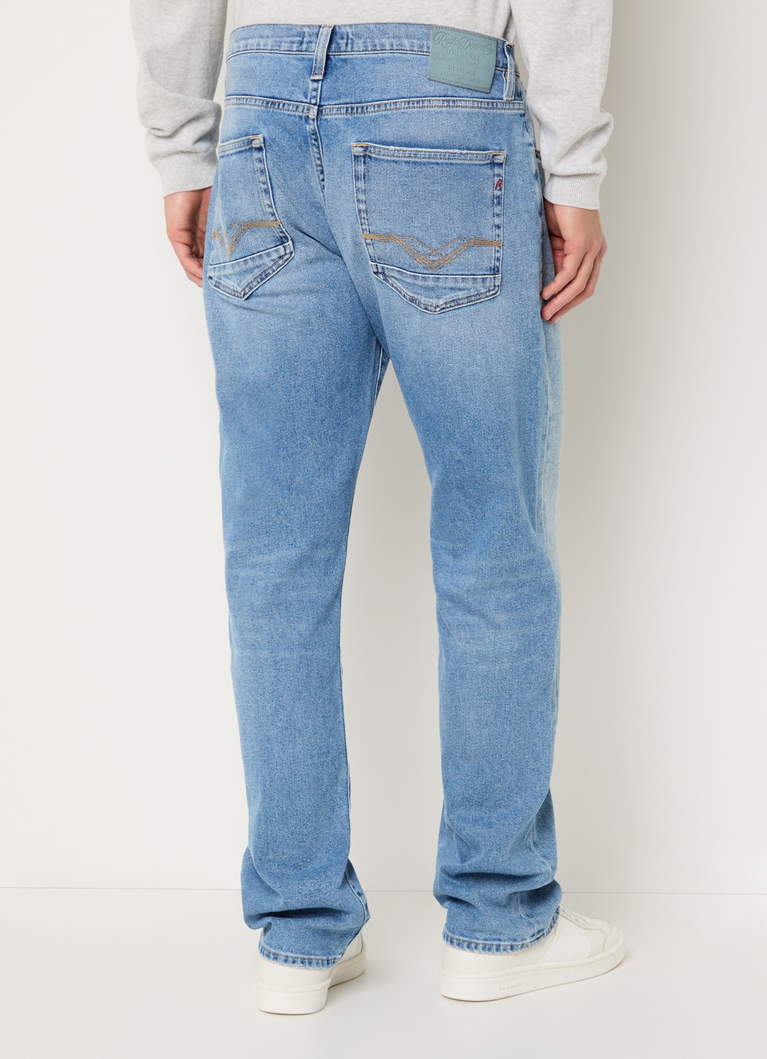 Replay Aideen loose fit jeans met steekzakken - achterkant 3 indigo