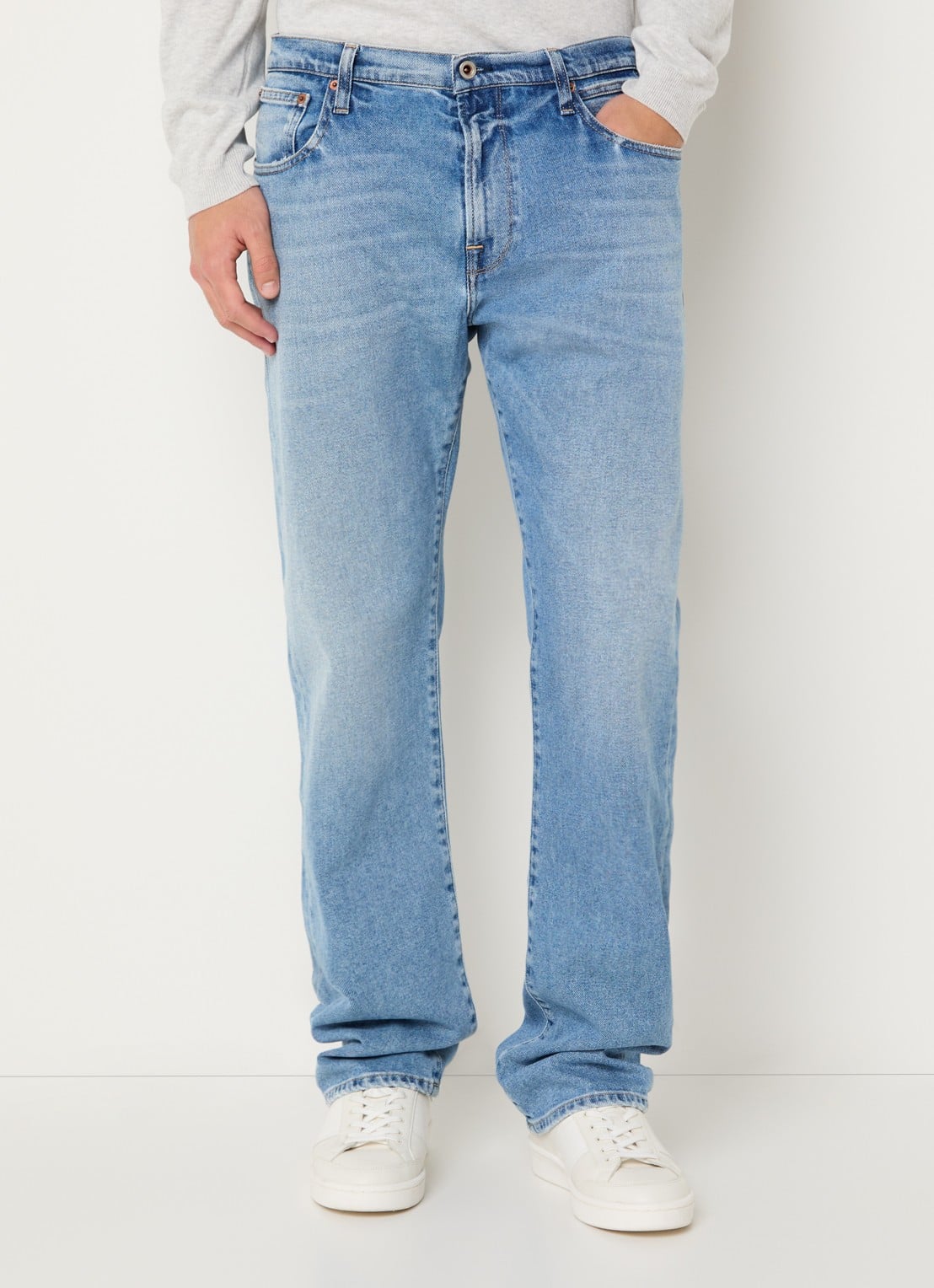 Replay Aideen loose fit jeans met steekzakken - detail indigo