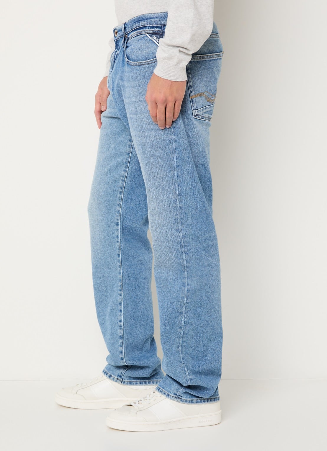 Replay Aideen loose fit jeans met steekzakken - detail 2 indigo